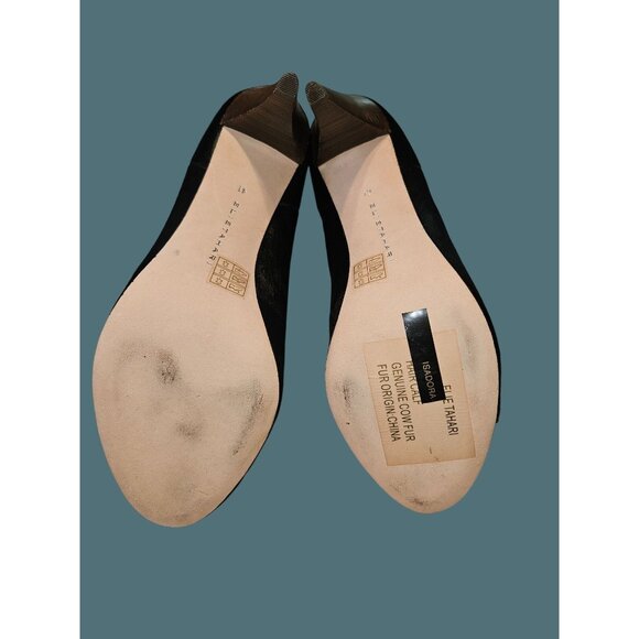 Elie Tahari Isadora Genuine Calf Hair Peep-Toe Cutout High Heel Booties 10.5 M - Picture 3 of 13